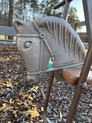 Original VTG J.E. Burke P169 Cast Aluminum Swing Glider Horse Complete