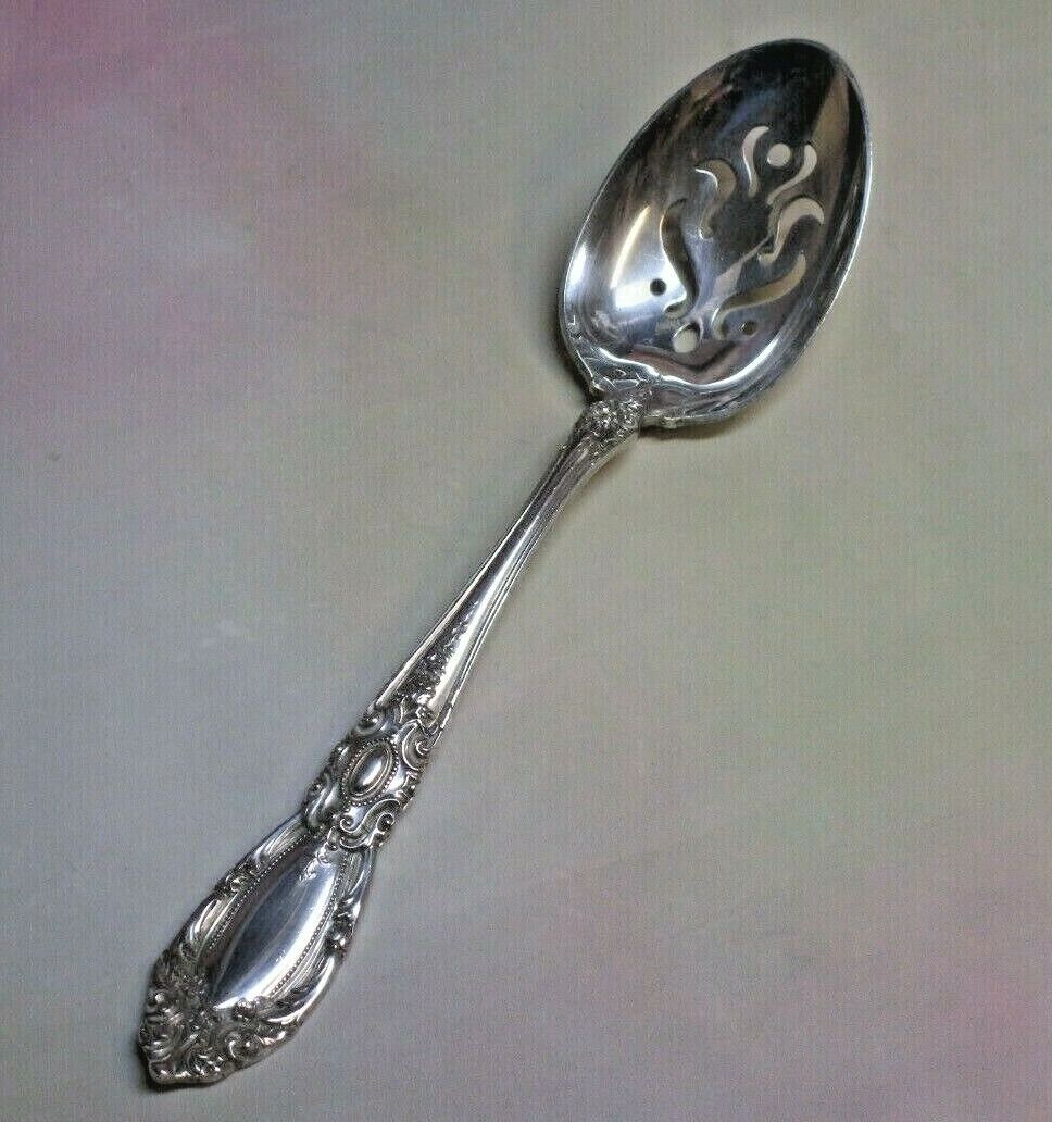 Towle KING RICHARD Sterling Silver 8 5/8" Pierced Slotted Serving Spoon, No Mono