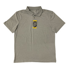 NWT Men's Grey Silver Heather Jacquard MEMBERS MARK Active Luxe Polo Size Medium
