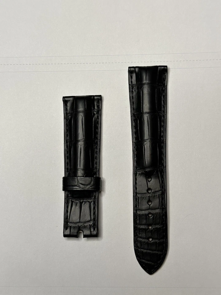 正品 BREGUET MARINE XXI 手表表带 黑色鳄鱼 全新 24 毫米 正品 — 第 4/4 张图片