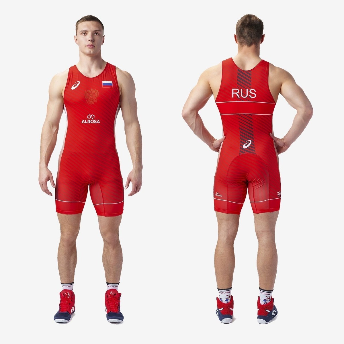 ASICS Wrestling mens lycra suit. Spandex sport bodysuit. Alrosa