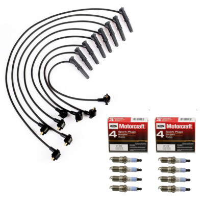 Ignition Wire set WR5934+ Motorcraft SP432 Spark Plugs Kits For Ford Mazda