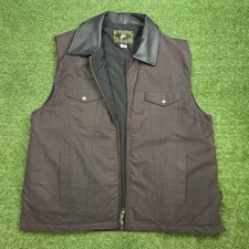 Wyoming Traders Mens Oilskin Conceal Carry Zip Up Canvas Ranch Wear Vest XL