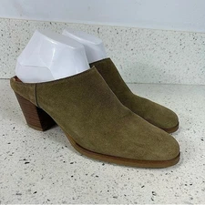 Natalia Blanco Mules Block Heels Almond Toe Slip On Style​