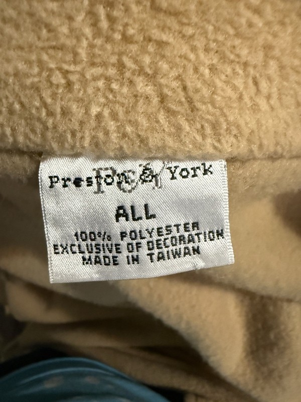 Preston & York Womens Beige Brown Long Cape Coat Faux Fur Trim Hook & Eye