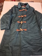Vintage LL Bean Womans Wool Coat Size 12 Green Button Up Lined USA Made 90s