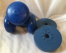 Old Weider Olympian Weights 2 x 2kg Plus 2 x 10lb Dumbbells