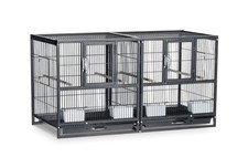 Deluxe Divided Breeder Cage - Stackable Breeding Cage with Divider, Stand Alo...