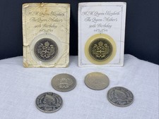 Queen Mother &pound;5 Coin Bundle Job Lot 90th Birthday And 1900-2000 6 Coins