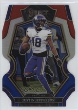 2022 Panini Select Premier Level Red & Blue Prizm Die-Cut Justin Jefferson 1c3k