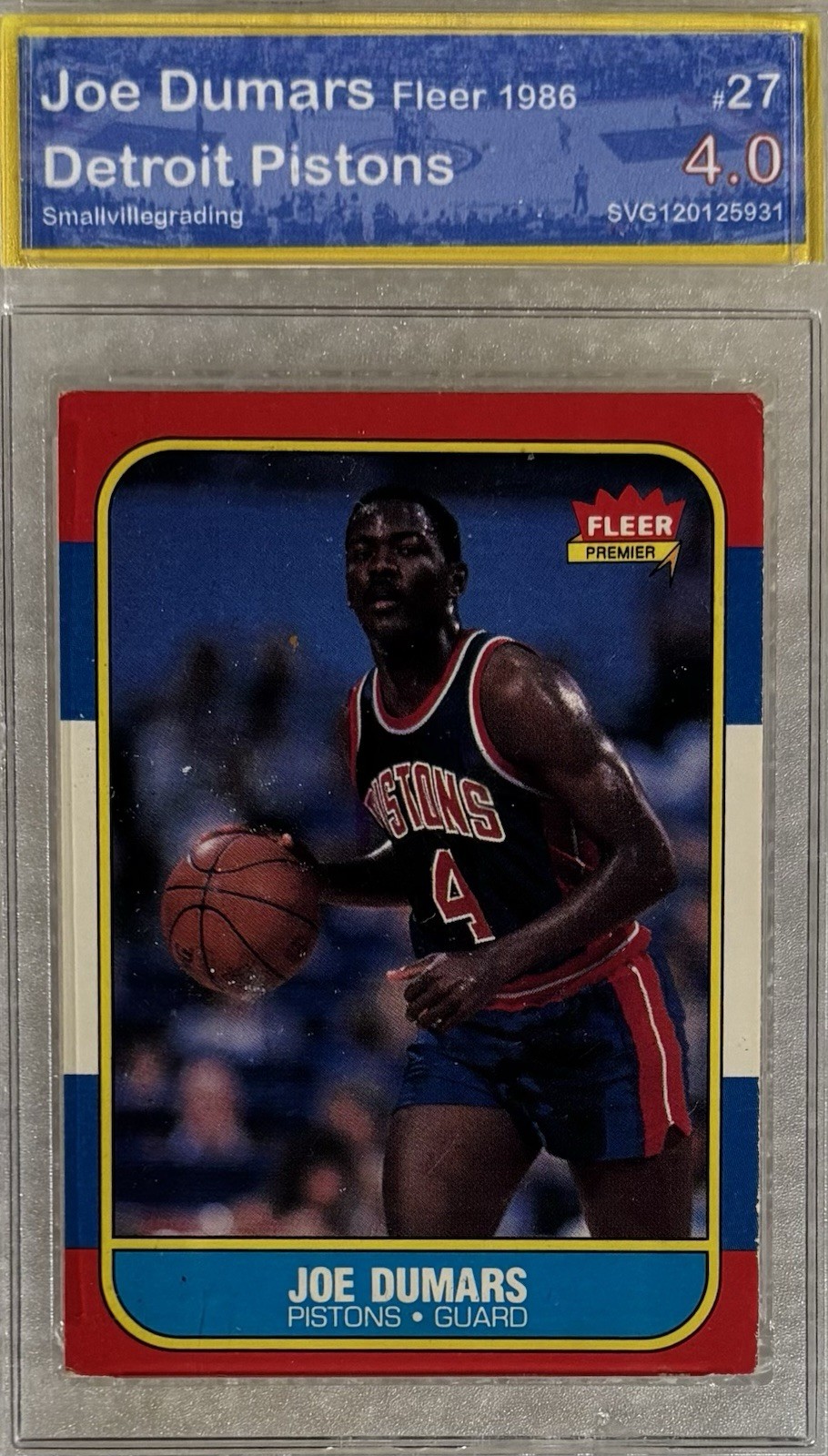 1986 Fleer Joe Dumars #27 SVG  4.0 🤓