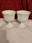 Vintage Indiana Milk Glass Compote Colony Harvest Design With Grapes 1950s