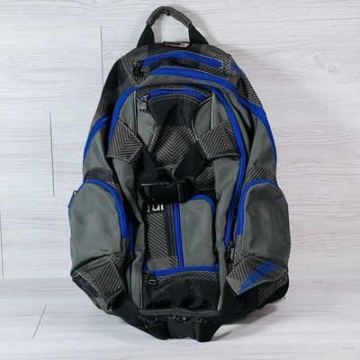 FUL Blue Gray Backpack Knapsack Trail Survival Hiking Athletic Skateboard Padded