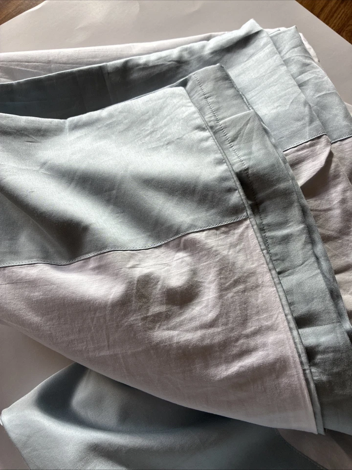 SFERRA CASIDA QUEEN DUVET COVER POOL BLUE COTTON PERCALE HOLIDAYS - Image 2 of 4