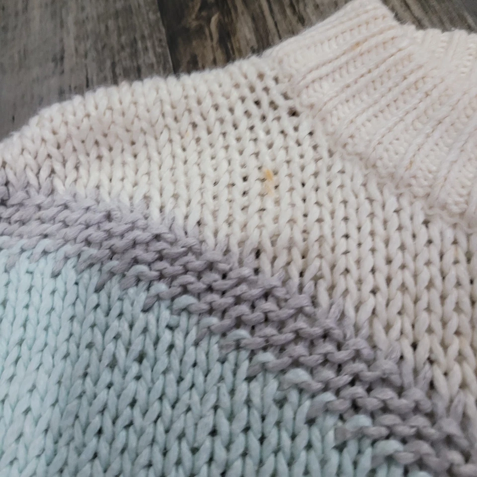 Suéter Vintage Lauren Brooke Rosa Azul Tejido a Mano Kawaii Lindos Pasteles 40/20W Foto 3 de 4