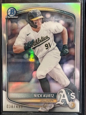 2025 Bowman Nick Kurtz Refractor RC /499 Rookie Prospect Oakland