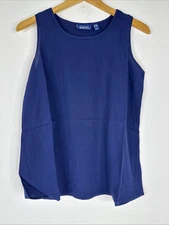 Denim & Co Beach Woven Tank Top Cover Up Size XXS Blue NEW
