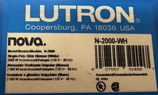 Lutron N-2000-WH Slide Dimmer 2000w ***Free Shipping***