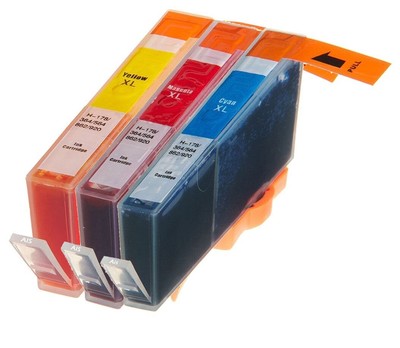 3 Tintenpatronen Nicht-Zubehör-Hersteller HP364XL CMY für DeskJet 3520 3070A Officejet 4620 C6380