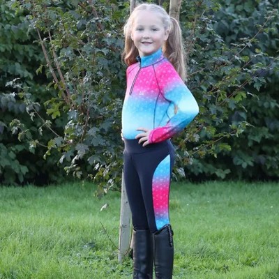 Schillernde Diamond Reitstrumpfhose von Little Rider - navy