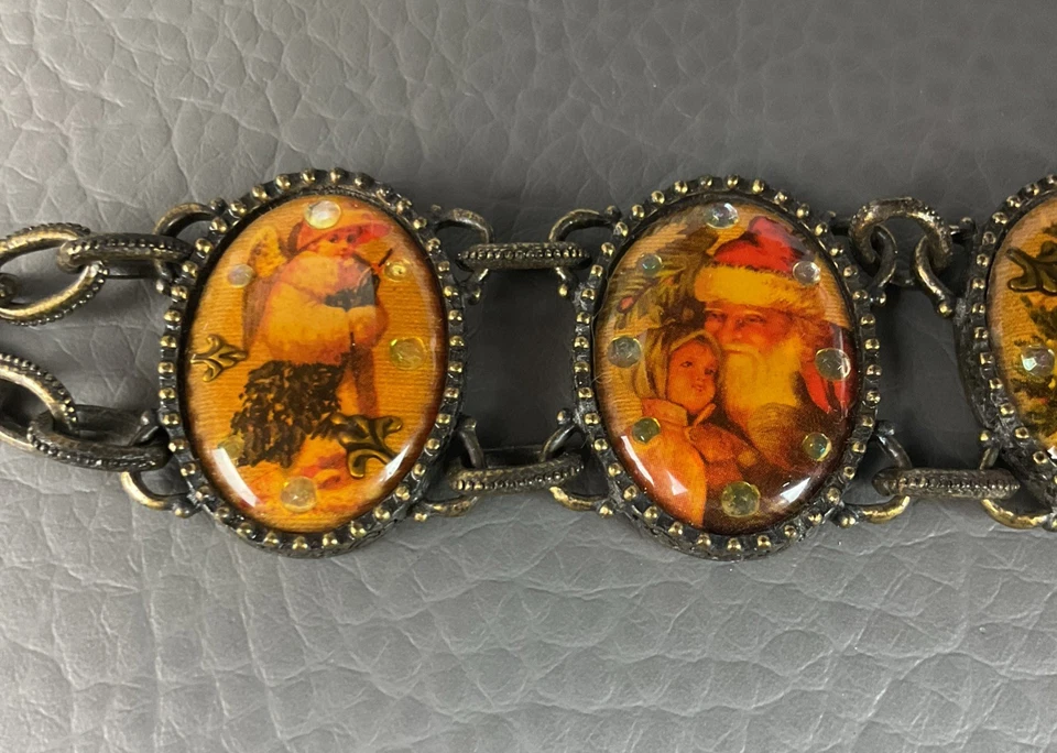 Pulsera de Navidad de Papá Noel con paneles de celulosa Avon NINA RICCI DE COLECCIÓN 8' Foto 2 de 4