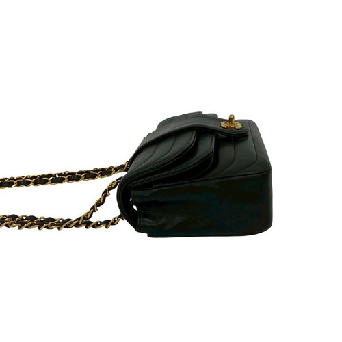 CHANEL COCO Mark W Flap Shoulder Bag lambskin black 30237 - Picture 5 of 10