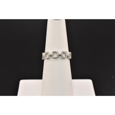 14K White Gold Diamond Link Ring