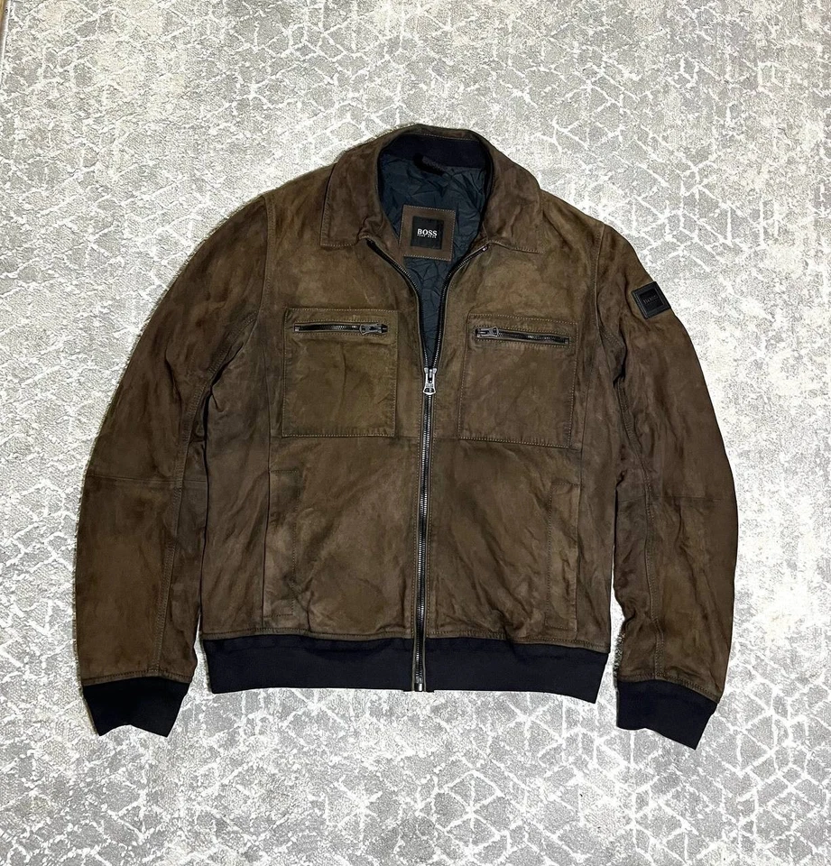 Hugo Boss Suede Men's Jacket Size US 38R/UK48/ M Brown 100% Goatskin - Image 2 of 4