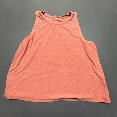 Beyond Yoga Tank Top Women s Medium Orange Stretch Crop Gym Running Performance