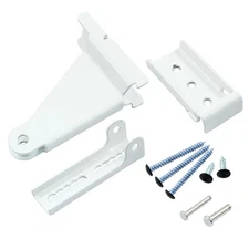 Storm Door Closer Bracket Kit with Brackets Screws and Pins White