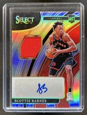 2021-22 Panini Select Scottie Barnes Jersey Auto RC #/199 Raptors Rookie