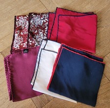 Lot of 5 - Vintage Handkerchief Pocket Square Men's Business Suit Accessories