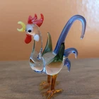 Vintage Miniature Murano Glass Chicken Rooster Figurine Colorful