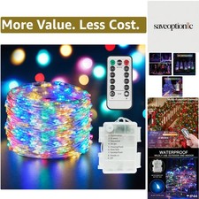 66ft 200 LED Outdoor String Lights, Multi Color Fairy Lights Battery Operated...