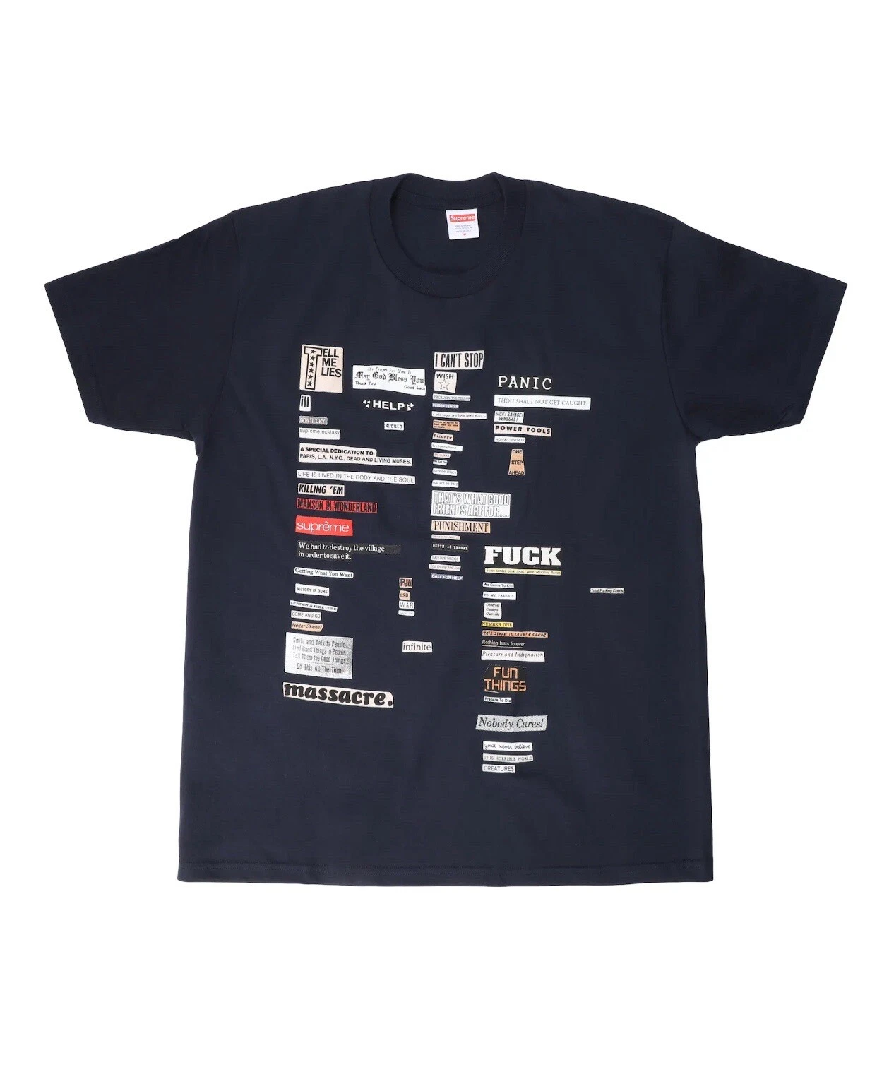 Tee shirt Supreme Cutouts FW18 Xlarge marine Deadstock Supreme Cutouts Tee Neuf