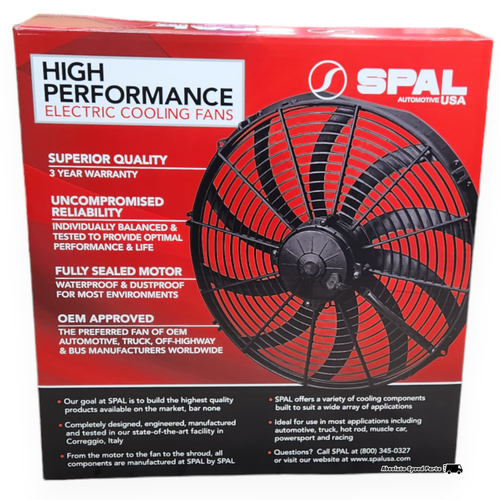 SPAL 16" Puller Fan High Performance 2024cfm 10 Curved Blades 12v