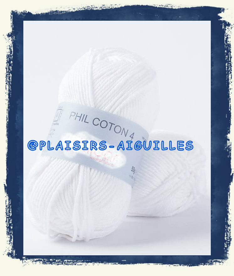 Pelote De Fil Phil Coton N°4 - 100% Coton, Pour Crochet/aiguille N°4 - Neuf, France