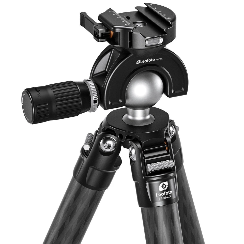 Leofoto SA-364CX+MH-50X Arca & Picatinny Clamp Tripod with Dynamic Ball Head Set - Image 4 of 4