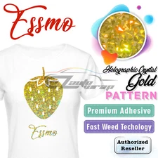 Essmo™ Holo Crystal Gold Pattern Heat Transfer Vinyl HTV T-Shirt Iron Press SP07