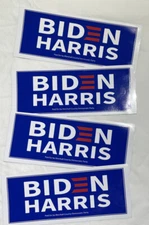 Lot of Biden Harris Vinyl Bumper Sticker Political Removable 8.5” x 3.5” New X 4