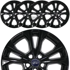 4 Black 2017-2019 Ford Escape SE SEL 17" Wheel Skins Hub Caps Rim Full Covers