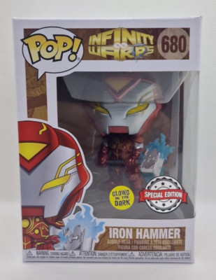 Funko POP Iron Hammer Infinity Warps 680 GLOWS Dark Special Edition Wackelkopf