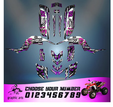 Yamaha Raptor 660 660R ATV Full Graphics Kit Purple Black Tribal Stars Decal Set