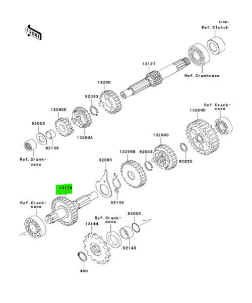 専用ページD KAWASAKI KLX110 Shaft Transmission Output 13128-0042 Genuine JDM