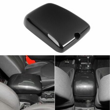 Center Console Armrest Box Cover Trim For Jeep Wrangler Jk 2011-18 Carbon Fiber