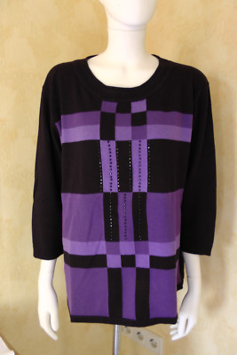 Cpm collection Pulli ¾ Arm Gr. XXL schwarz/lila
