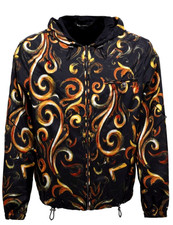 Versace 90s Vintage Windbreaker Jacket Hoodie Baroque Print Size 52