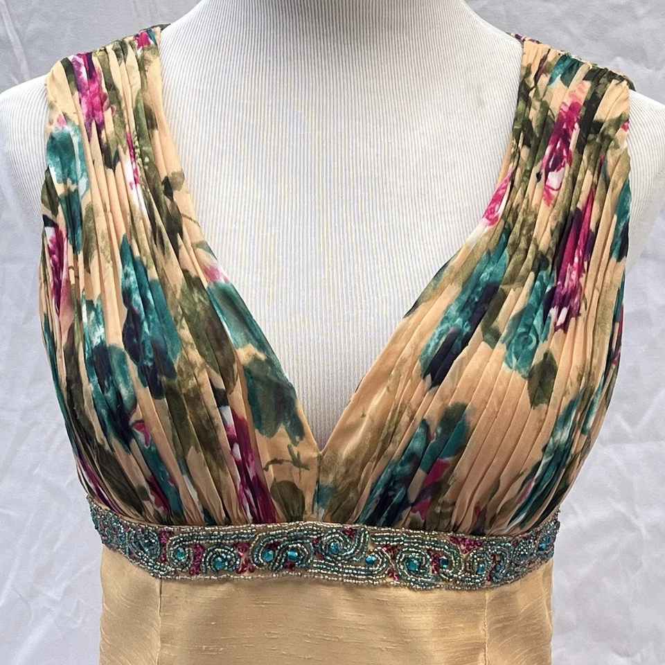 Mikael Aghal бисером платье куртка комплект Sz 8 золото мать невесты MOB официальный - Изображение 4 из 4