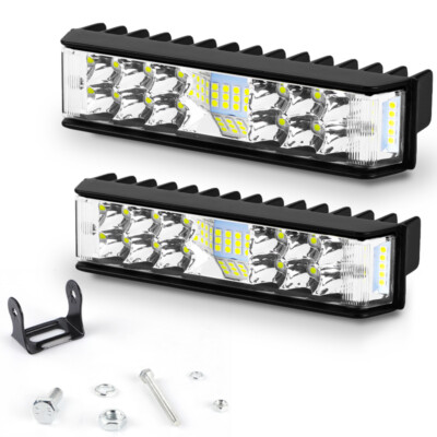 6-Inch LED Work Light Bar – 30W Spot/Flood Combo – 6000LM – Offroad ATV SUV Motorcycle – Black Housing