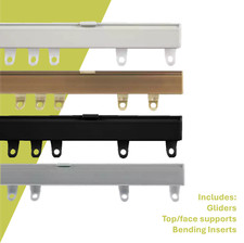 NewEdgeBlinds Aluminium Fineline Curtain Track Rail Set Suits Windows & Doors